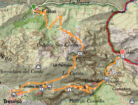 De S.Esteban de Cuñaba a Urdón:  Pasá Picayo y Camino de la Peña.