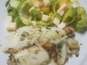 Panga plancha guarnición ensalada