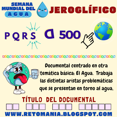 JEROGLÍFICOS Agua, Día del Agua, Semana Mundial del Agua, Acertijos, Desafíos matemáticos, Problemas matemáticos, Retos matemáticos, Solo para Genios, Retos Solo para Genios, Retos mentales, Juegos mentales, Juegos de aprendizaje, Retos virales, Aprender jugando, Juegos en el Aula, Matemáticas Divertidas, Matemáticas Recreativas, MateRecreativas, Jeroglíficos, Jeroglíficos Escolares, Retos visuales