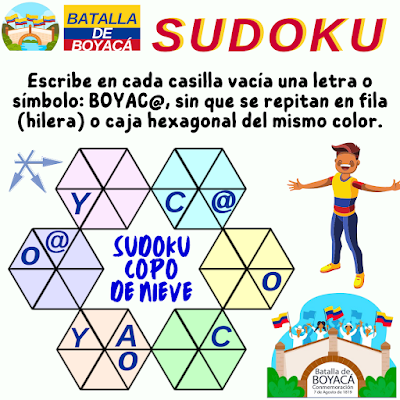 Fiestas Patrias, Batalla de Boyacá, 7 de agosto, Desafíos matemáticos, Retos matemáticos, Problemas matemáticos, Retos mentales, Juegos mentales, Acertijos, Retos virales, Retos visuales, Problemas de lógica, Sudoku, Sudoku Estrella, LetrasDoku, Sudoku Copo de Nieve