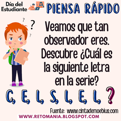 Día del Estudiante, Día del Alumno, Juegos matemáticos, Retos matemáticos, Desafíos matemáticos, Problemas matemáticos, Juegos mentales, Juegos educativos, Retos virales, Reto mental, Aprender jugando, Jugando aprendo, Juegos de Palabras, Acertijo, Acertijos visuales, Retos visuales