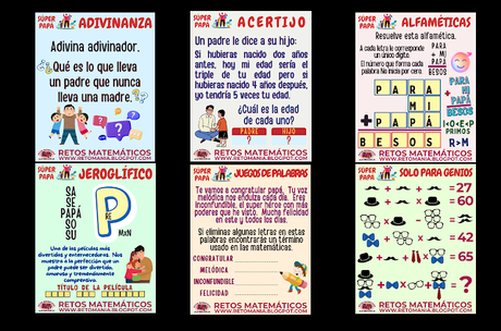 RETOS DÍA DEL PADRE Día del Padre, Día de Papá, Retos matemáticos, Desafíos matemáticos, Problemas matemáticos, Retos mentales, Retos visuales, Retos virales, Juegos en el aula, Aprender jugando, Jugando aprendo, Solo para Genios, Descubre el número, Descubre el resultado. Retos visuales, Acertijos, Acertijos matemáticos