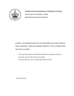 Tesis de maestría sobre Enseñanza del cine por competencias Tesis de maestría sobre Enseñanza del cine por competencias