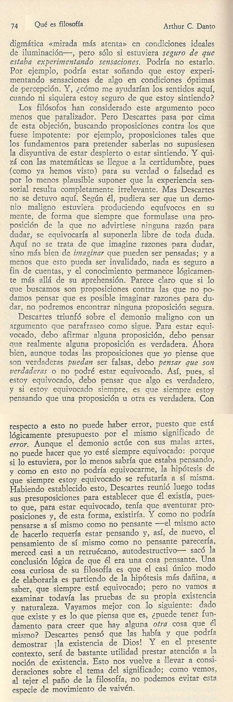 REFLEXIÓN SOBRE LA DUDA CARTESIANA (ARTHUR C. DANTO)