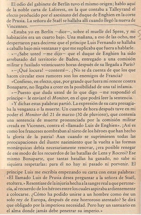 Mme de Staël opina sobre el caso Enghien (1804)