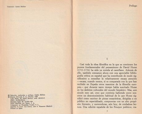 SOBRE HUME Y SUS ESCRITOS MENORES SOBRE HUME Y SUS ESCRITOS MENORES