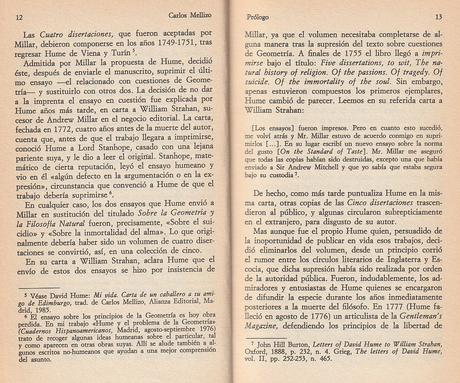 SOBRE HUME Y SUS ESCRITOS MENORES SOBRE HUME Y SUS ESCRITOS MENORES