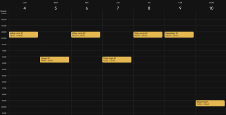Estrategia de sostenimiento comunicacional. Calendario editorial