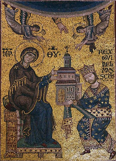 Guillermo “El Bueno” y el Duomo de Monreal, Patrimonio de la Humanidad.. Dedication_mosaic_-_Cathedral_of_Monreale_-_Italy_2015_(crop).JPG