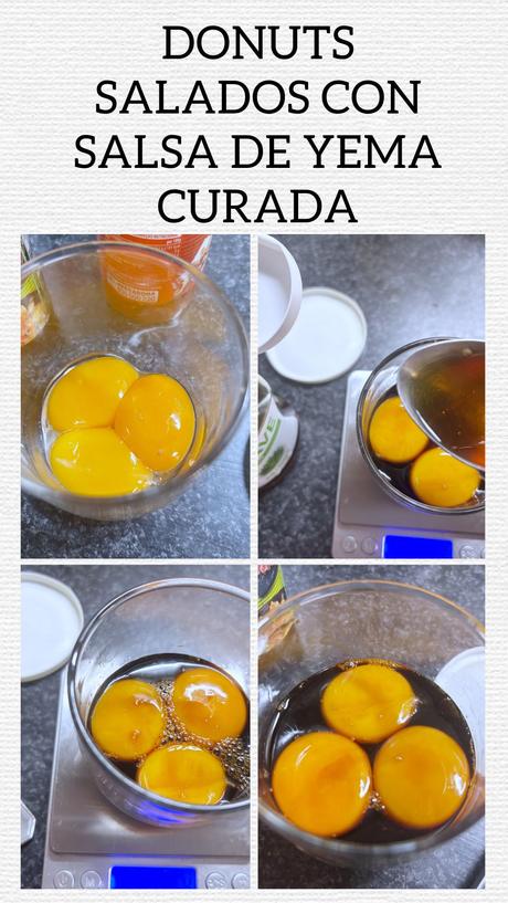 Donuts salados con salsa de yema curada