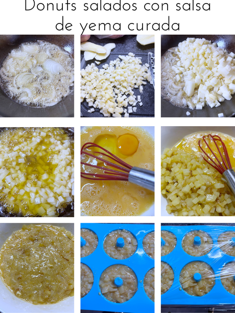 Donuts salados con salsa de yema curada
