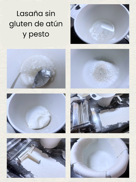 Lasaña sin gluten de atún y pesto