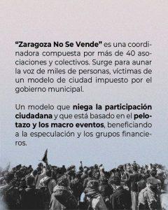 Zaragoza no se vende #ZaragozaNoSeVende