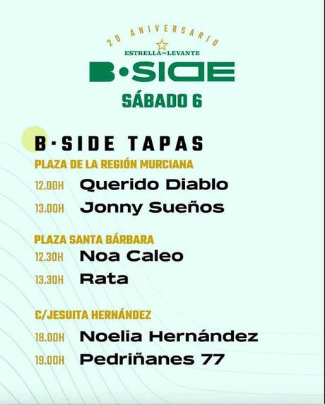 Horarios B-Side Festival 2025 Horarios B-Side Festival 2025