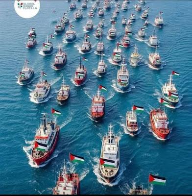 La Global Sumud Flotilla partió para Gaza en más de 20 barcos.