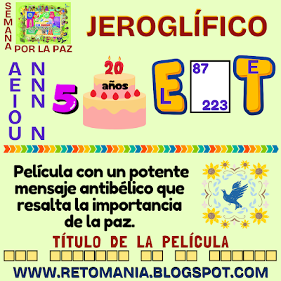 Paz, Semana por la Paz, Día de la Paz, Día Internacional de la Paz, Desafíos matemáticos, Retos matemáticos, Problemas matemáticos, Retos mentales, Retos virales, Juegos mentales, Juegos en el aula, Clases divertidas, Matemática Recreativa, Matemáticas Divertidas, Retos visuales, Jeroglíficos, Jeroglíficos Escolares