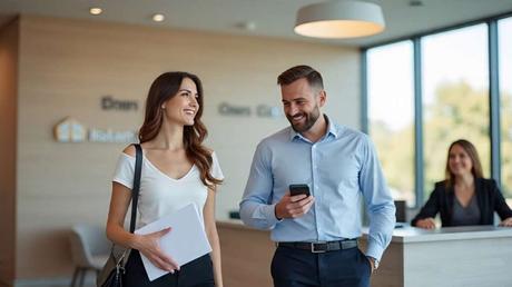 Créditos hipotecarios UVA 2025: ¿La llave para tu casa o pura ilusión? Pareja joven recibiendo asesoría hipotecaria en oficina especializada para créditos UVA en Zona Norte y CABA.