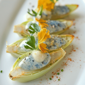 Gildas de endivias y mayonesa de Roncari Blue Gildas de endivias y mayonesa de Roncari Blue