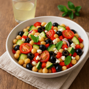 Ensalada de Verano con Toque Mediterráneo: ¡fresca, crujiente y adictiva!