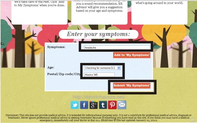 ERAdvisor revisa tus síntomas para conocer si son graves
