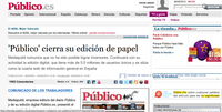 ¿Quién cerró el diario español Público?