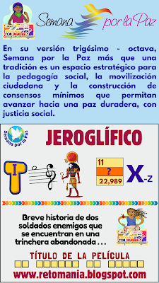 JEROGLÍFICOS Paz, La Paz, Día Internacional de la Paz, Semana por la Paz, Desafíos matemáticos, Retos matemáticos, Problemas matemáticos, Retos mentales, Retos visuales, Juegos visuales, Juegos mentales, Matemáticas Recreativas, Matemáticas Divertidas, Juegos en el Aula, Jugando aprendo, Aprender jugando, Jeroglíficos, Jeroglíficos Escolares