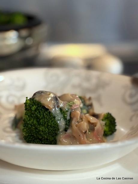 Brócoli, Champiñones y Velouté de Bacon