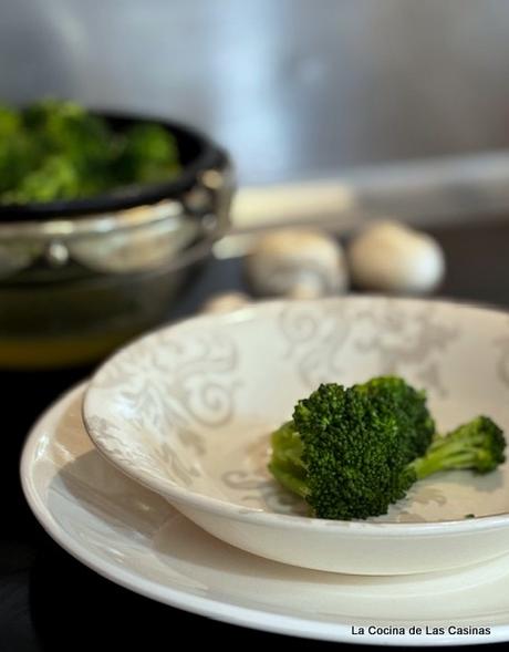 Brócoli, Champiñones y Velouté de Bacon