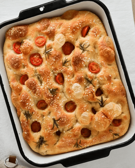 focaccia recien salida del horno