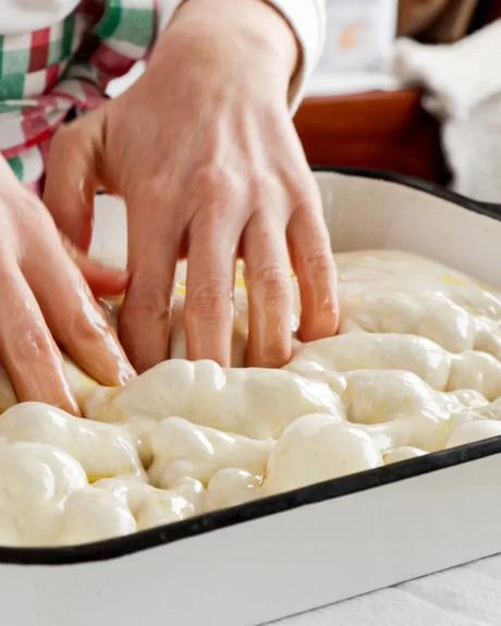 masa aireada de focaccia