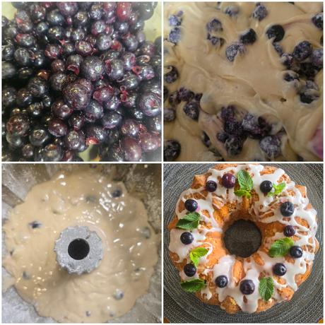 Bizcocho de arándanos, yogur y limón