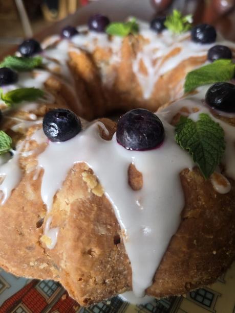 Bizcocho de arándanos, yogur y limón