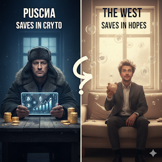 Ciudadano de a pie en Rusia ahorra en cripto, en Occidente en esperanzas