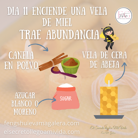 ☀️Ritual Abundancia Vela de Miel, Canela y Azúcar☀️Hoy 11 puedes encenderla