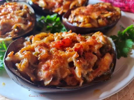 Berenjenas rellenas de caballa Berenjenas rellenas de caballa