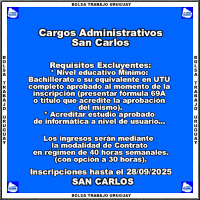 #Empleos y Cursos Vigentes Bolsa Trabajo Uruguay 2025 🔁
