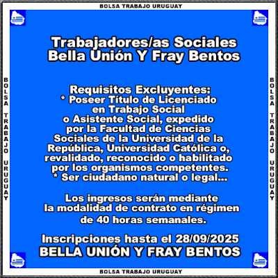 #Empleos y Cursos Vigentes Bolsa Trabajo Uruguay 2025 🔁