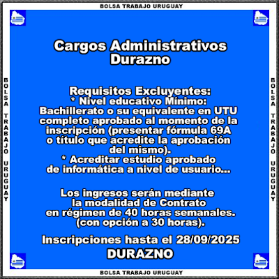 #Empleos y Cursos Vigentes Bolsa Trabajo Uruguay 2025 🔁