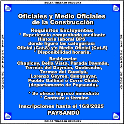 #Empleos y Cursos Vigentes Bolsa Trabajo Uruguay 2025 🔁