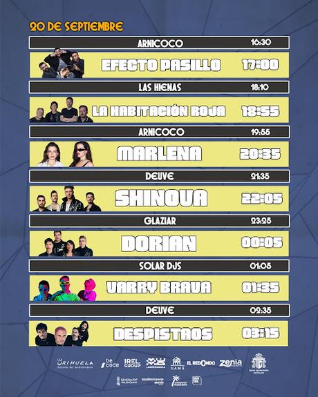 Horarios Tardeada Orihuela 2025 Tardeada Orihuela 2025