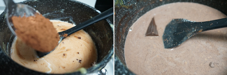 Flan de vainilla y chocolate, sin horno.