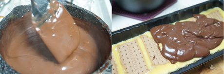 Flan de vainilla y chocolate, sin horno.