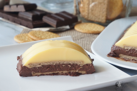 Flan de vainilla y chocolate, sin horno.