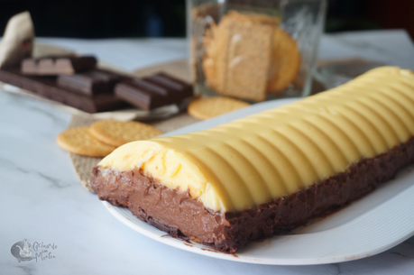 Flan de vainilla y chocolate, sin horno.