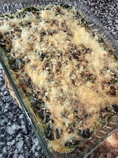 Espinacas a la crema de queso gratinado
