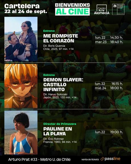 Descubre la Cartelera del Centro Arte Alameda del 22 al 24 de Septiembre