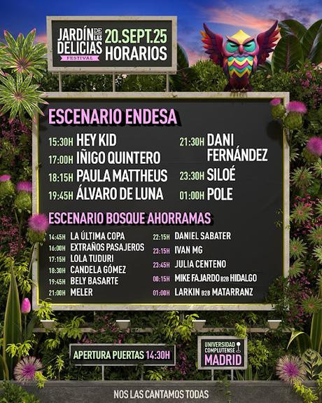 Horarios del Jardín de las Delicias 2025 en Madrid