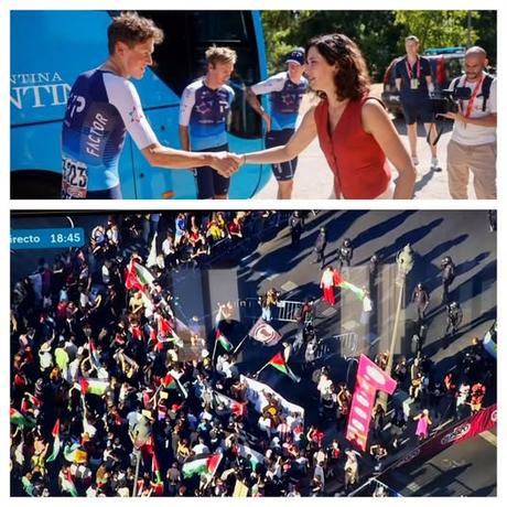 La foto de la infamia: Ayuso sonríe al genocidio.