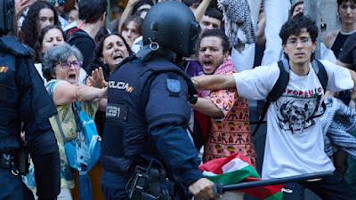 La Policía desmintió el “bulo” lanzado por 'El Mundo' para criminalizar las protestas contra el genocidio de Israel.