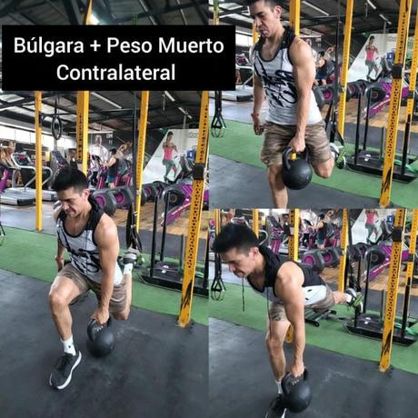 Sentadilla búlgara y peso muerto unilateral contralateral